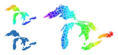 Büyük Göller Kolajının Hayalet Renkli Yıldız Mozaik Haritası