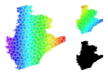 Spektrum Gradyan Barcelona Eyaleti Kolajı Mozaik Haritası