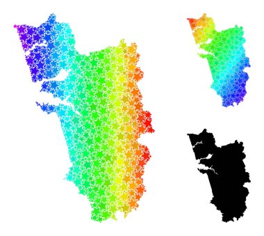 Spektrum Gradyan Yıldızları Goa Devlet Kolajı Mozaik Haritası