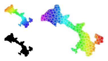 Spektrum Gradyan Gansu Eyaleti Kolajı Mozaik Haritası