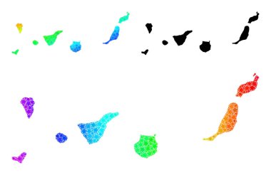 Spektrum Gradyan Yıldız Mozaik Kanarya Adaları Kolajı