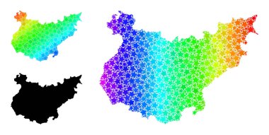 Badajoz Eyaleti Kolajının Görüntü Renkli Yıldız Mozaik Haritası