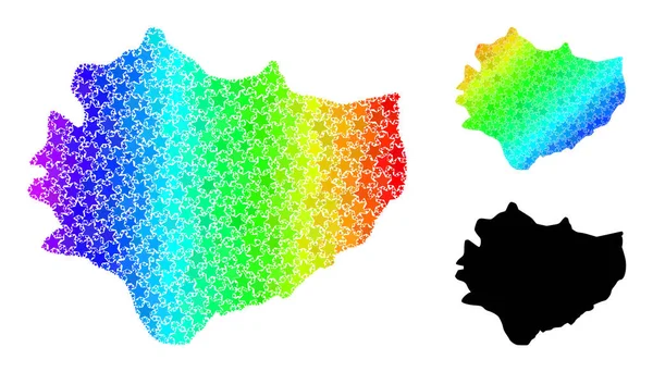 Carte en mosaïque étoilée du gradient arc-en-ciel de la province de Swietokrzyskie Collage — Image vectorielle