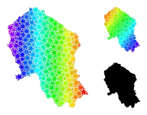 Rainbow Gradient Star Mosaic Mapa de Córdoba Provincia de España Collage — Vector de stock