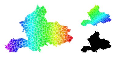 Gökkuşağı Gradyan Gelderland Eyaleti Kolajı Mozaik Haritası