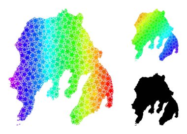 Spektrum Gradyan Yıldız Mozaik Gambier Adası Kolajı