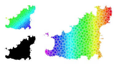 Spektrum Gradyan Guernsey Adası Kolajı Mozaik Haritası