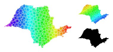 Sao Paulo Devlet Kolajı 'nın Hayalet Renkli Gradyan Yıldız Mozaik Haritası