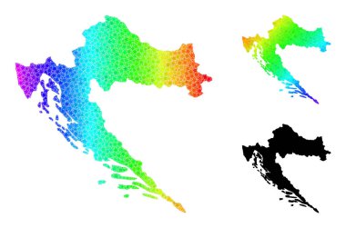 Gökkuşağı Gradyan Hırvatistan Mozaik Haritası