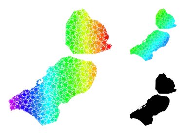 Spektrum Gradyan Yıldız Mozaik Haritası Flevoland Eyaleti Kolajı