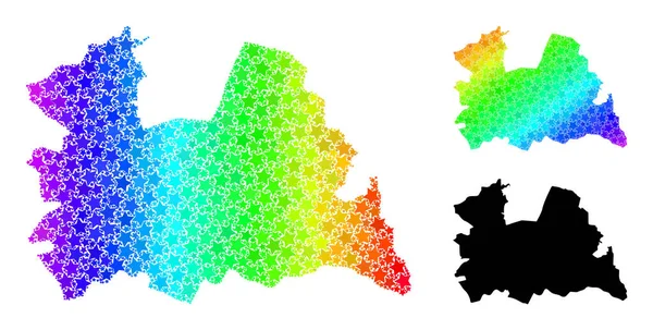 Carte de mosaïque d'étoiles de dégradé colorée spectrale de Collage de province d'Utrecht — Image vectorielle