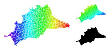 Gökkuşağı Gradyan Malaga Eyaleti Kolajı Mozaik Haritası