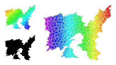 Spektrum Gradyan Yıldız Mozaik Lemnos Adası Kolajı