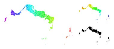 Spektrum Gradyan Türkler ve Caicos Adaları Kolajı Mozaik Haritası
