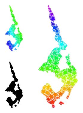 Hayalet Renkli Yıldızlar Koh Phi Leh Kolajı Mozaik Haritası