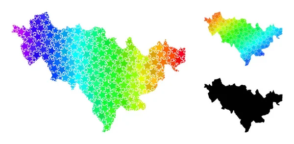 Carte mosaïque étoilée du gradient de spectre de Collage de la province de Jilin — Image vectorielle