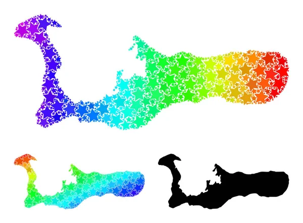 Carte en mosaïque étoilée du collage de l'île Grand Cayman — Image vectorielle