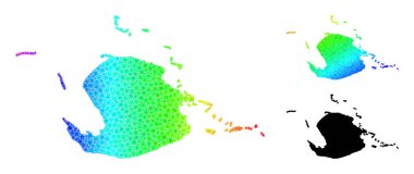 Renkli Hayalet Yıldız Mozaik Çocuk Adası Kolajı Haritası