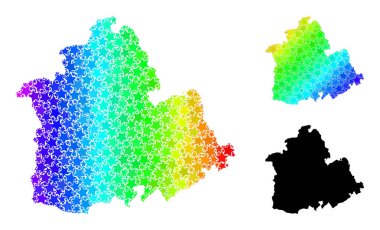 Sevilla Eyaleti Kolajının Hayalet Renkli Gradyan Yıldız Mozaik Haritası