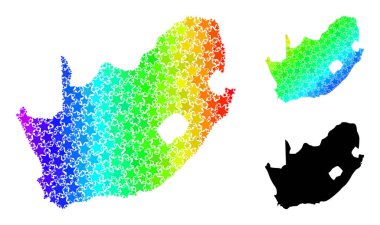 Spektrum Gradyan Güney Afrika Cumhuriyeti Kolajı Mozaik Haritası