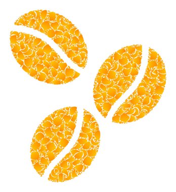 Altın Vektör Kahve Fasulye Mozaik Simgesi