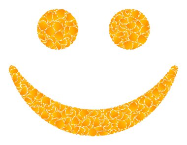 Altın Vektör Mutlu Gülümseyen Mozaik Simgesi