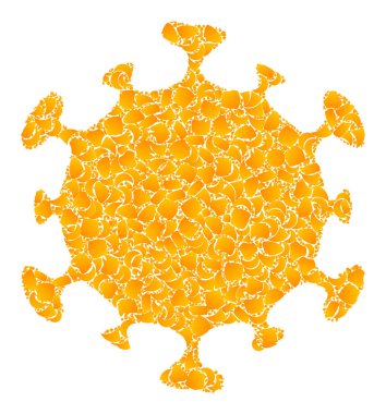 Altın Vektör Kapalı Virüs Mozaik Simgesi