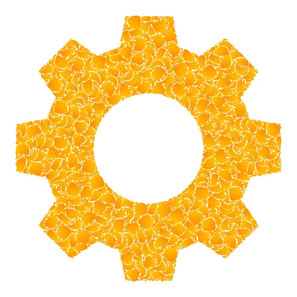 Gold Vector Gear Mosaic Icon — Stock Vector