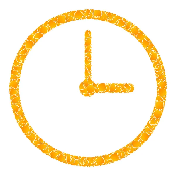 Relógio vetor dourado Ícone mosaico — Vetor de Stock