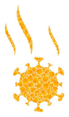 Altın Vektör Virüs Spreyi Mozaik Simgesi