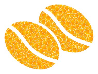 Altın Vektör Kahve Fasulye Mozaik Simgesi