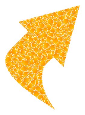 Altın Vektör Oku Yükle Mozaik Simgesi