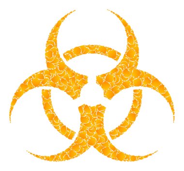 Altın Vektör Biyolojik Tehlike Mozaik Simgesi