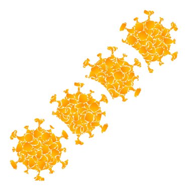 Altın Vektör Virüs Bloklama Mozaik Simgesi