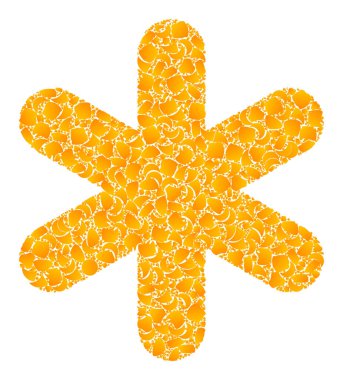 Altın Vektör Basit Kar Tanesi Mozaik Simgesi