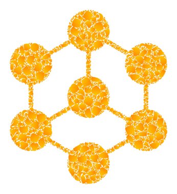 Altın Vektör Engelleme Düğümleri Mozaik Simgesi