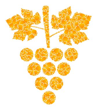 Altın Vektör Üzümler Toplu Mozaik Simgesi