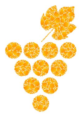 Altın Vektör Üzümler Toplu Mozaik Simgesi