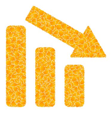 Altın Vektör Düşürme Çubuğu Grafiği Mozaik Simgesi