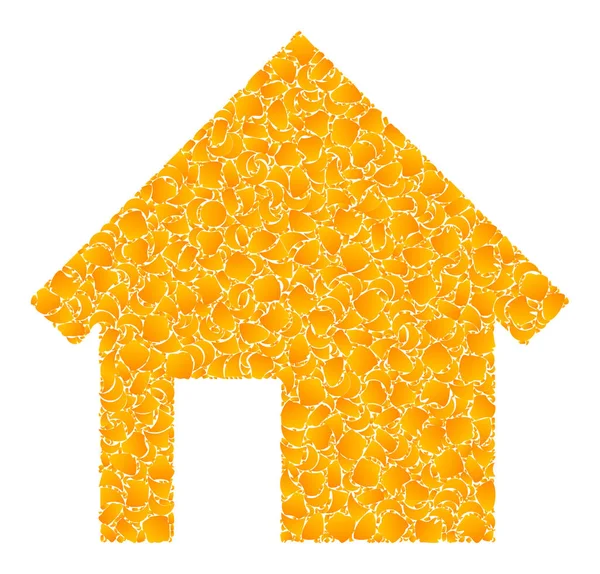 Golden Vector House Icono de mosaico — Vector de stock