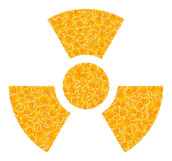 Złoty wektor Ikona radioaktywności mozaiki — Wektor stockowy
