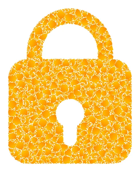 Golden Vector Lock Icono de mosaico — Vector de stock