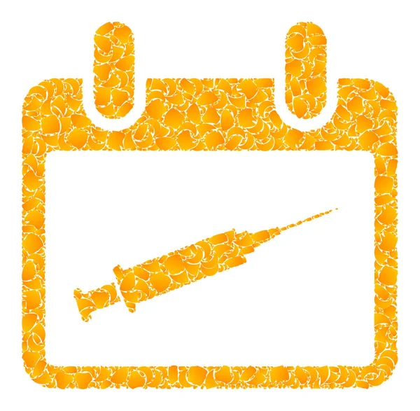 Golden Vector Vaccination Calendar Mosaic Icon — Stockový vektor