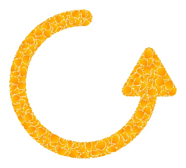 Zlatý vektor Otočit mozaiku levé šipky Ikona — Stockový vektor