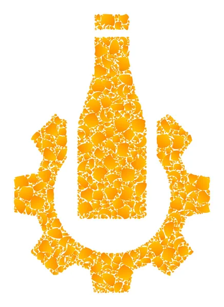 Mozaika Gold Vector Beer Industry Icon — Stockový vektor