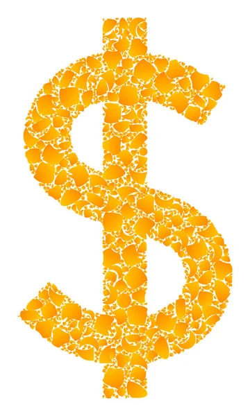 Dólar do vetor dourado Ícone mosaico — Vetor de Stock