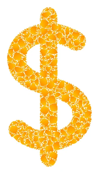 Signo de oro Vector dólar icono del mosaico — Vector de stock