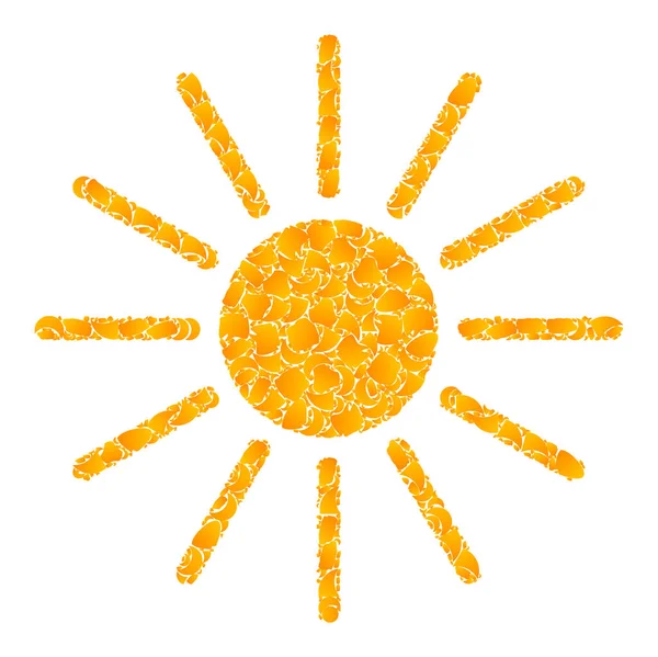 Gold Vector Sun Mosaic Icon — Stock Vector
