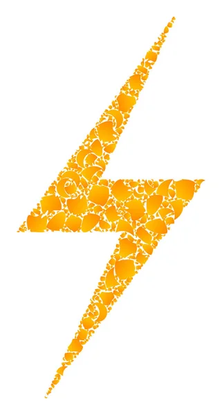 Altın Vektör Elektrik Çarpması Mozaik Simgesi — Stok Vektör