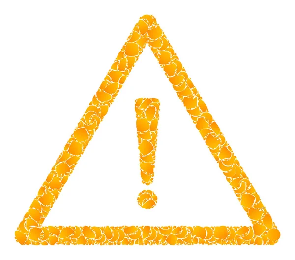 Signe d'avertissement vectoriel doré Mosaic Icon — Image vectorielle